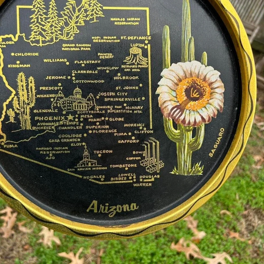 Vintage‎ Arizona black & gold serving tray